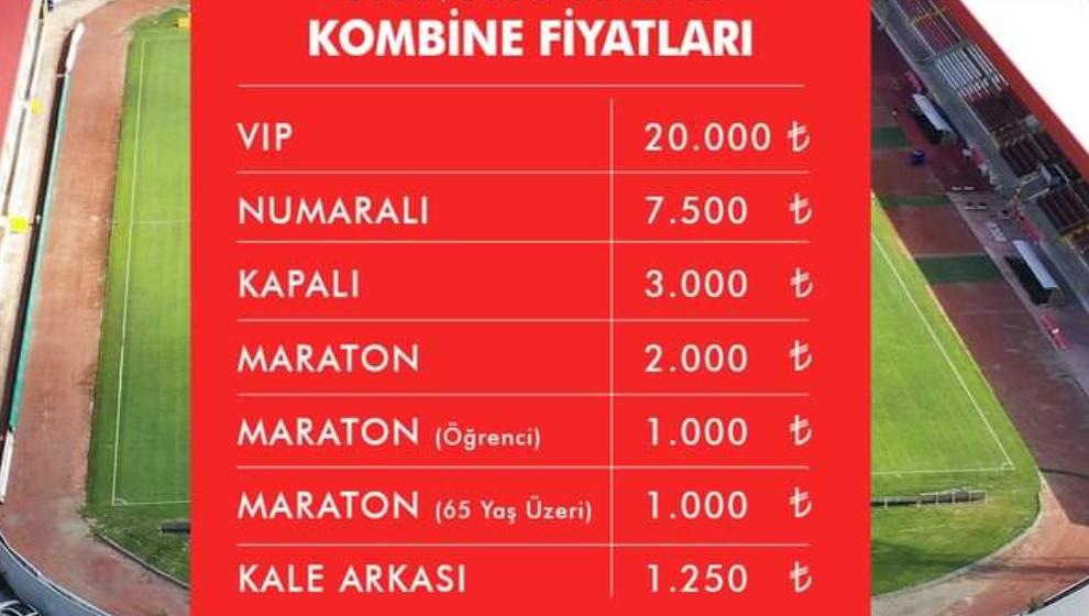 BOLUSPOR KOMBİNE FİYATLARI AÇIKLANDI